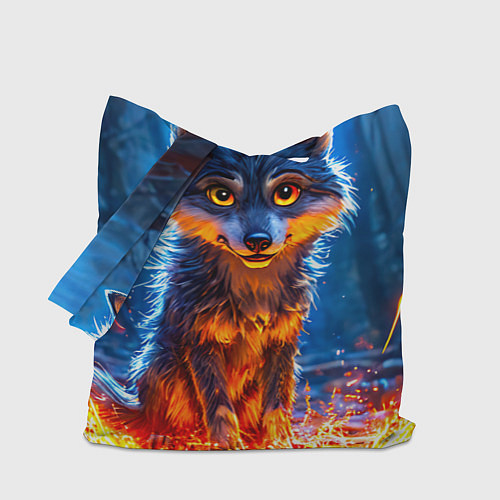 Сумка-шоппер Волк искры под лапами / 3D-принт – фото 1