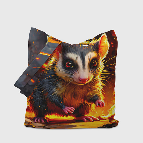 Сумка-шоппер Опоссум в огне / 3D-принт – фото 1