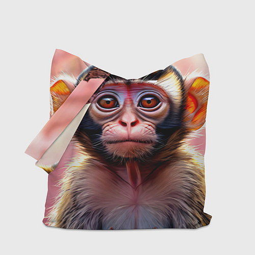 Сумка-шоппер Обезьянка в норке / 3D-принт – фото 1