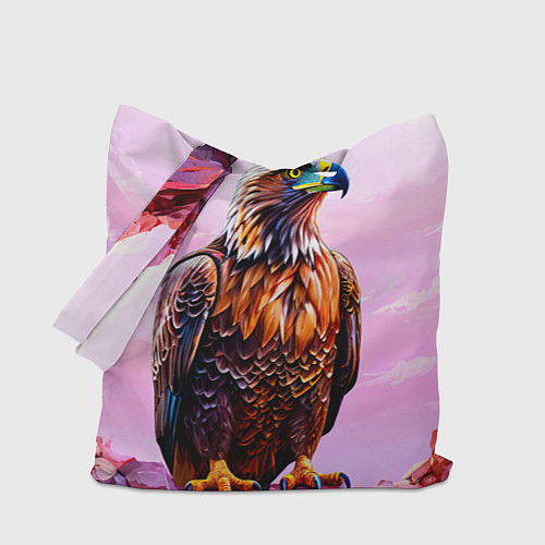 Сумка-шоппер Орел и розовый закат / 3D-принт – фото 1