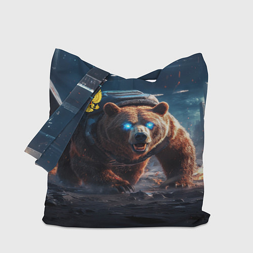 Сумка-шоппер Русский медведь-победитель / 3D-принт – фото 1