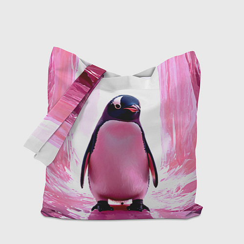 Сумка-шоппер Пингвин в розовом / 3D-принт – фото 1