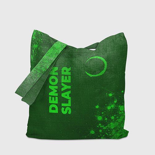 Сумка-шоппер Demon Slayer - green gradient вертикально / 3D-принт – фото 1