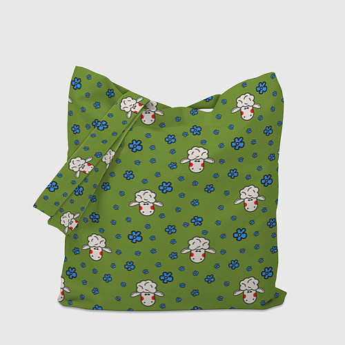 Сумка-шоппер Овечки и цветочки / 3D-принт – фото 1