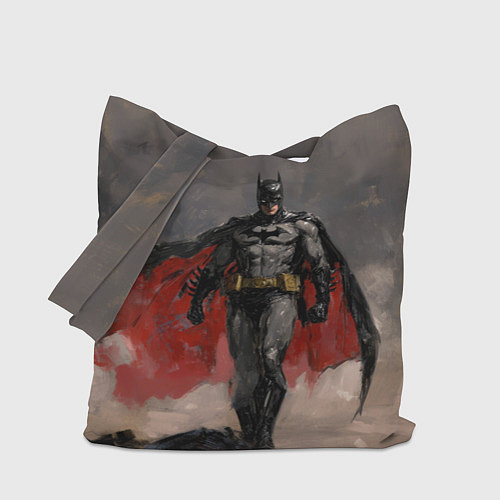 Сумка-шоппер Бэтмен стоит на обрыве скалы / 3D-принт – фото 1