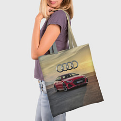 Сумка-шопер Audi RS 7 на закате солнца, цвет: 3D-принт — фото 2