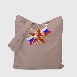 Сумка-шоппер Звезда на фоне флага России