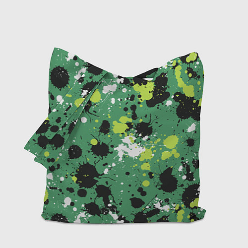 Сумка-шоппер Кляксы на зелёном / 3D-принт – фото 1