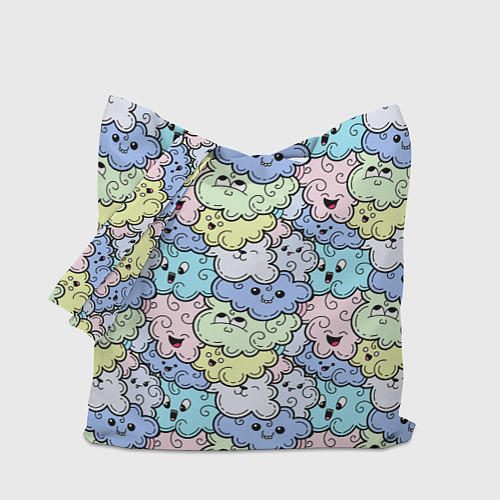 Сумка-шоппер Милые облачка мультяшные / 3D-принт – фото 1