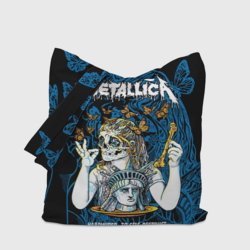 Сумка-шоппер Metallica - skeleton and butterflies / 3D-принт – фото 1