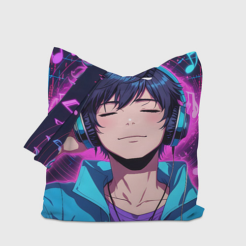 Сумка-шоппер Любитель музыки / 3D-принт – фото 1