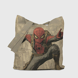 Сумка-шопер Человек-паук готов спасать мир, цвет: 3D-принт