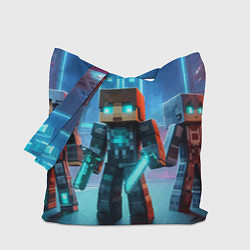 Сумка-шоппер Minecraft - ai art neon glow