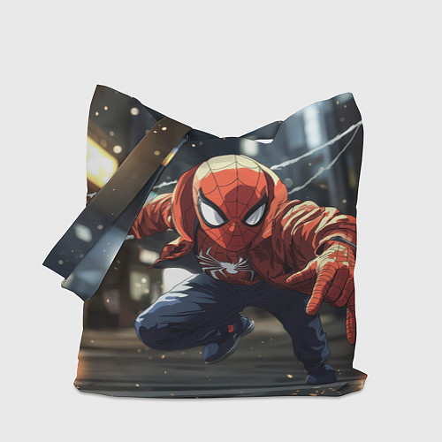 Сумка-шоппер Человек-паук запускает паутину / 3D-принт – фото 1