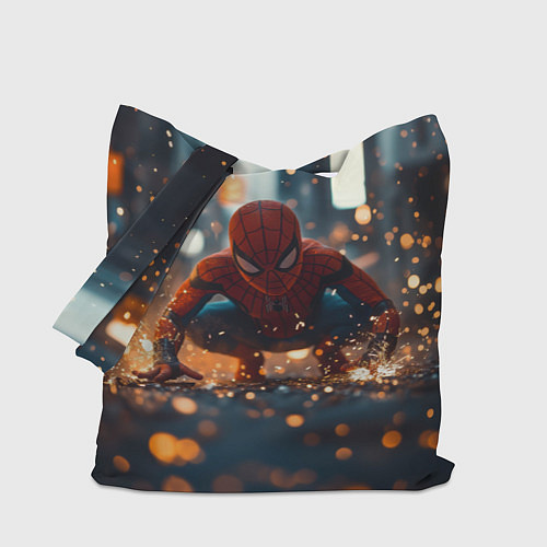 Сумка-шоппер Человек паук и золотая пыльца / 3D-принт – фото 1