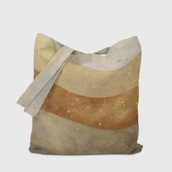 Сумка-шопер Бежево-золотые полосы с блестками, цвет: 3D-принт