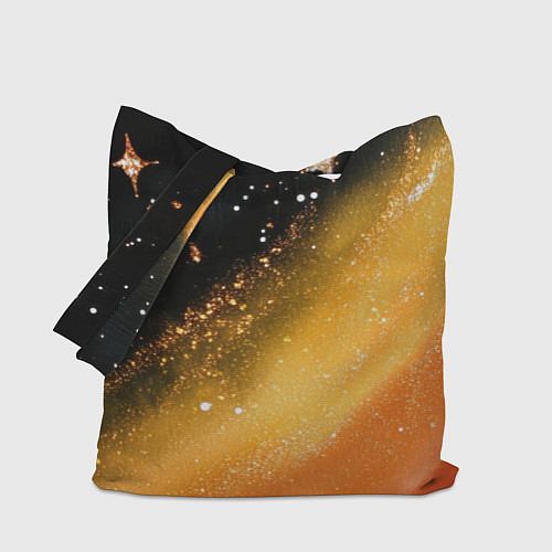 Сумка-шоппер Черно-оранжевая блестящая текстура / 3D-принт – фото 1