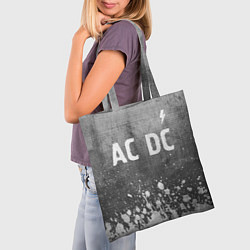 Сумка-шопер AC DC - grey gradient посередине, цвет: 3D-принт — фото 2