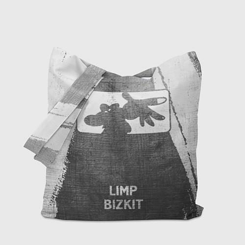 Сумка-шоппер Limp Bizkit - grey gradient по-центру / 3D-принт – фото 1