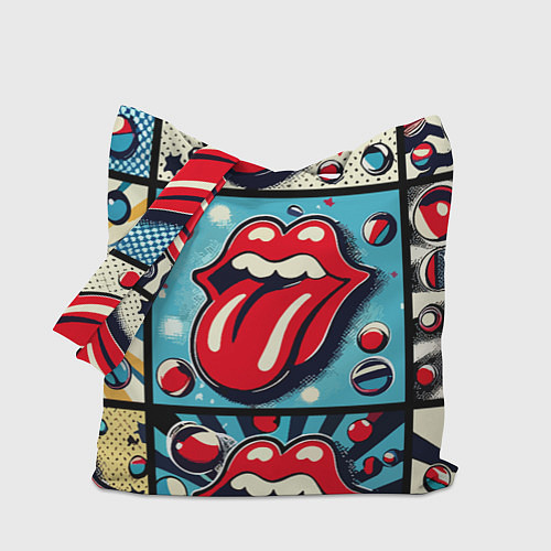 Сумка-шоппер Rolling Stones logo - pop art / 3D-принт – фото 1