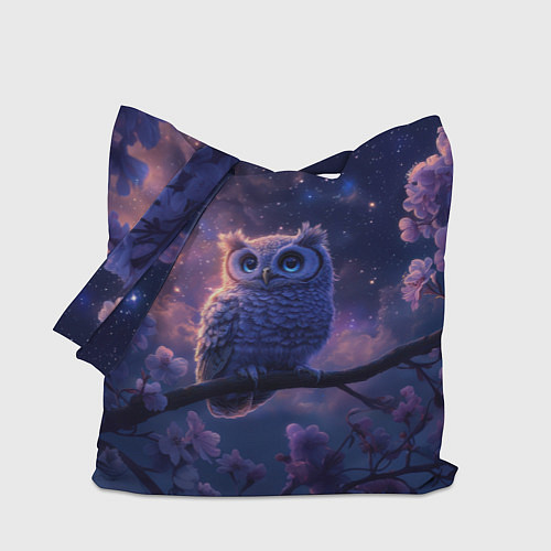 Сумка-шоппер Ночная сова на ветке / 3D-принт – фото 1
