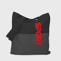 Сумка-шопер Sport красными на сером, цвет: 3D-принт