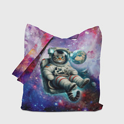 Сумка-шоппер Brave cat in space - ai art