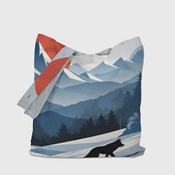 Сумка-шопер Лиса в горах, цвет: 3D-принт