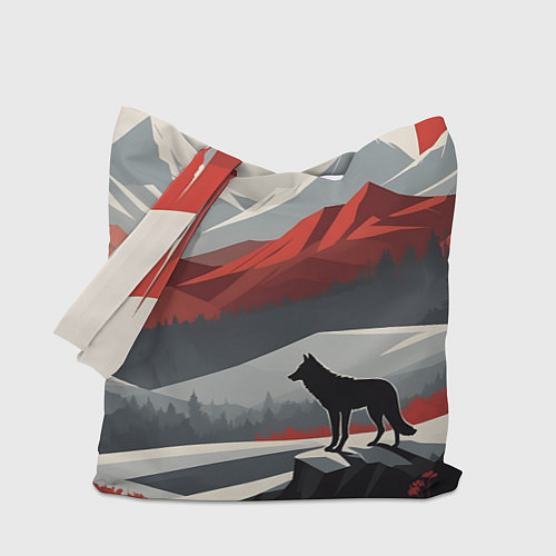 Сумка-шоппер Лиса и красные горы / 3D-принт – фото 1