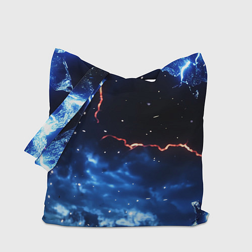 Сумка-шоппер Звезды и молнии в разломе плит / 3D-принт – фото 1