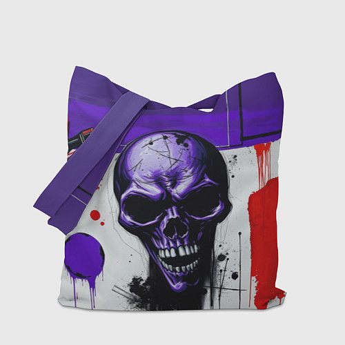 Сумка-шоппер Пурпурный зловещий череп / 3D-принт – фото 1