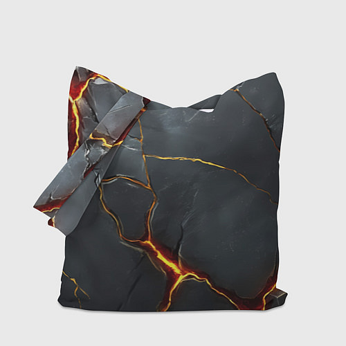 Сумка-шоппер Серая текстура с золотым изломом / 3D-принт – фото 1