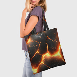 Сумка-шопер Лава и разлом плит, цвет: 3D-принт — фото 2