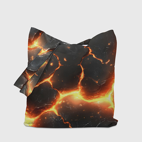 Сумка-шоппер Лава и разлом плит / 3D-принт – фото 1