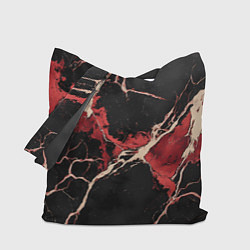 Сумка-шопер Красно-черная потертая текстура, цвет: 3D-принт