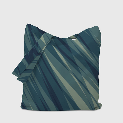 Сумка-шоппер Зеленовато-синий полосы / 3D-принт – фото 1