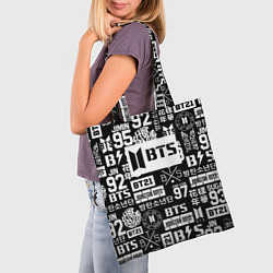 Сумка-шопер Bangtan Boys pattern black, цвет: 3D-принт — фото 2
