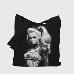 Сумка-шоппер Барби - киберпанк нейроарт