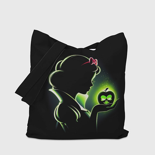 Сумка-шоппер Белоснежка и яблоко - силуэт крупно / 3D-принт – фото 1