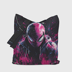 Сумка-шопер Человек-паук и розовая краска, цвет: 3D-принт