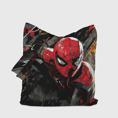 Сумка-шоппер Человек-паук и красная краска / 3D-принт – фото 1