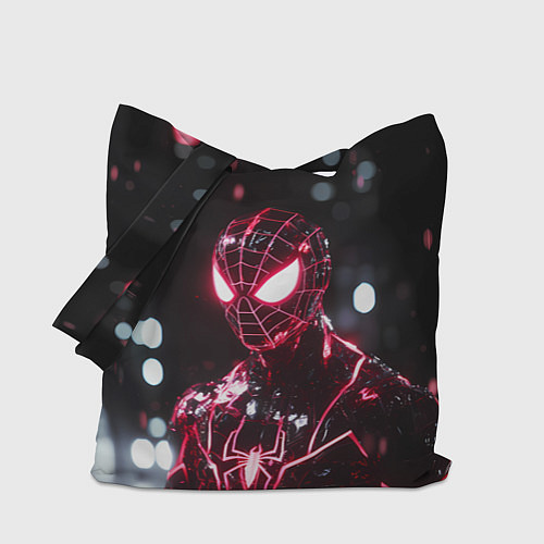 Сумка-шоппер Человек-паук в красно-черном костюме / 3D-принт – фото 1