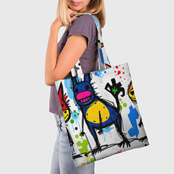 Сумка-шопер Веселые зверята, цвет: 3D-принт — фото 2
