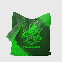 Сумка-шоппер Cyberpunk 2077 - green gradient