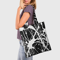 Сумка-шопер Брызги белой краски, цвет: 3D-принт — фото 2