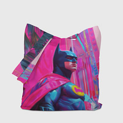 Сумка-шопер Бэтмен в розовом стиле, цвет: 3D-принт