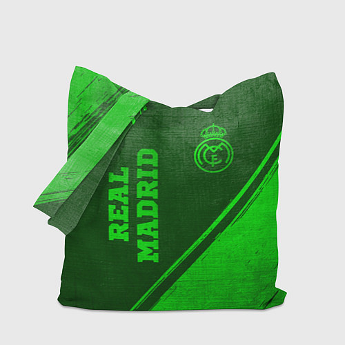 Сумка-шоппер Real Madrid - green gradient вертикально / 3D-принт – фото 1