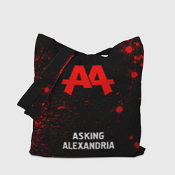 Сумка-шопер Asking Alexandria - red gradient по-центру, цвет: 3D-принт