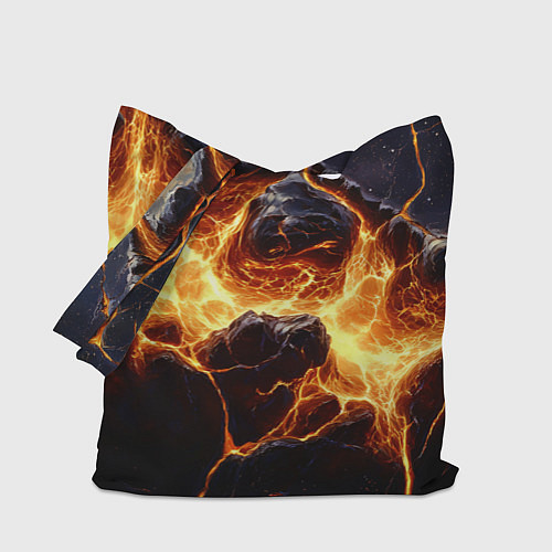 Сумка-шоппер Золотая лава текстура / 3D-принт – фото 1