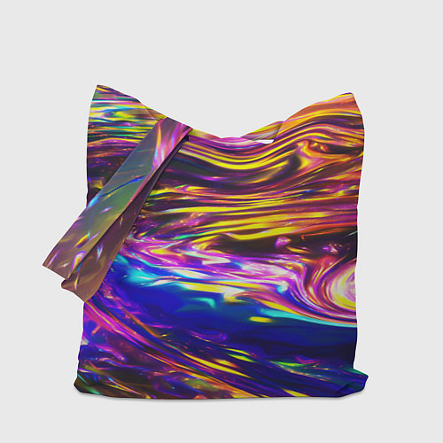 Сумка-шоппер Неоновые полосы текстура / 3D-принт – фото 1